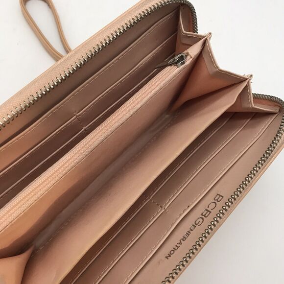 BCB Generation Allison Wallet Peach Patent Leather Wristlet Zip Around Organizer - Picture 10 of 11